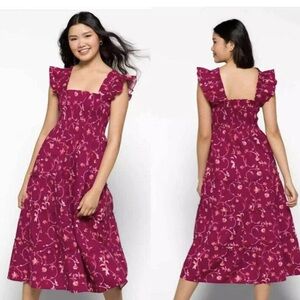 Ellie Nap Dress in Burgundy Botanical XS